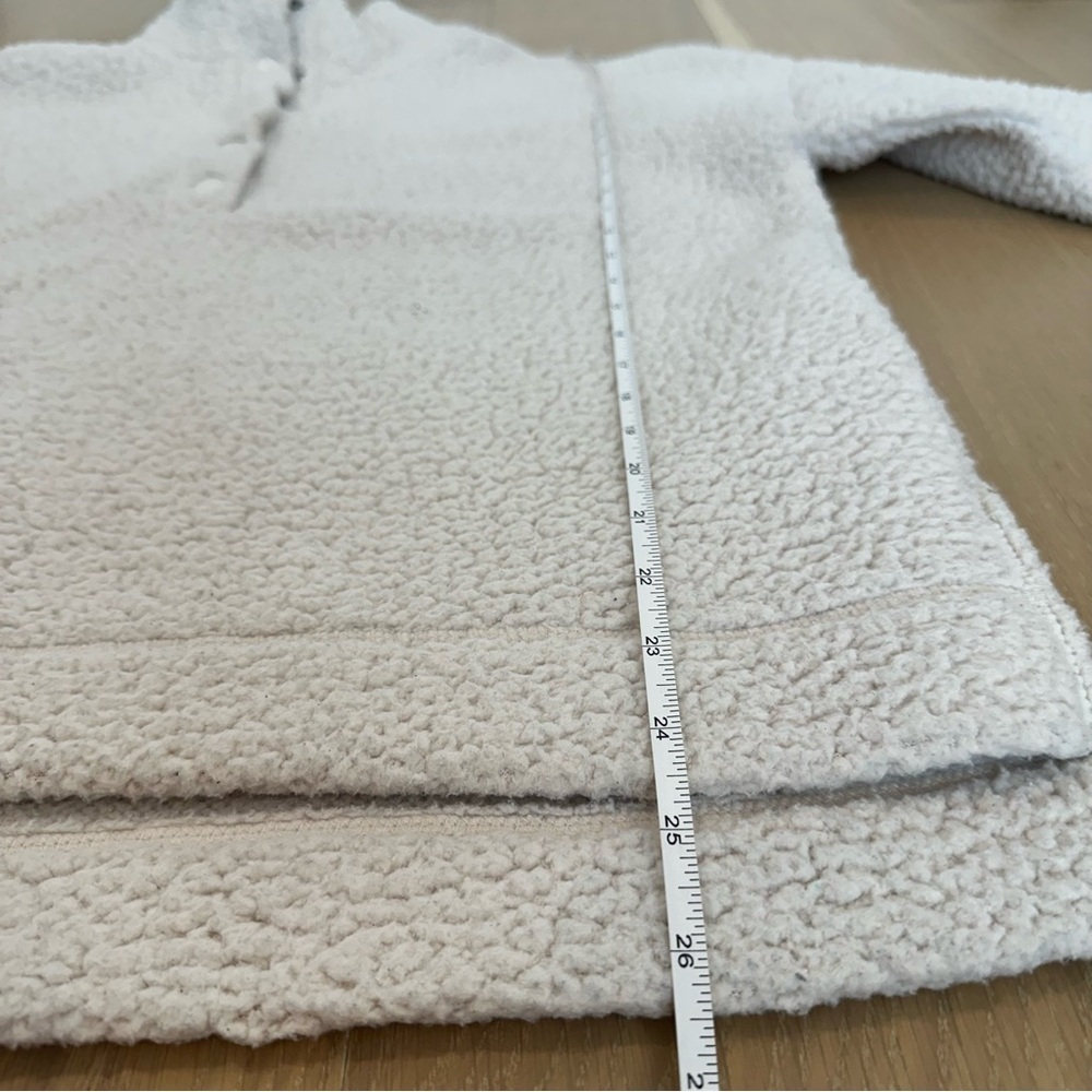 Aerie Sherpa Jacket Quarter Zip Sweatshirt Cream Teddy Coat Cozy Warm Ski Snow - Picture 9 of 11